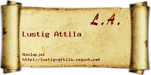 Lustig Attila névjegykártya